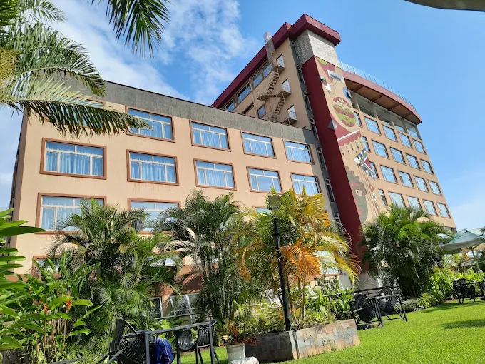 Kiriri Garden Hotel pool and terrace with views over Bujumbura