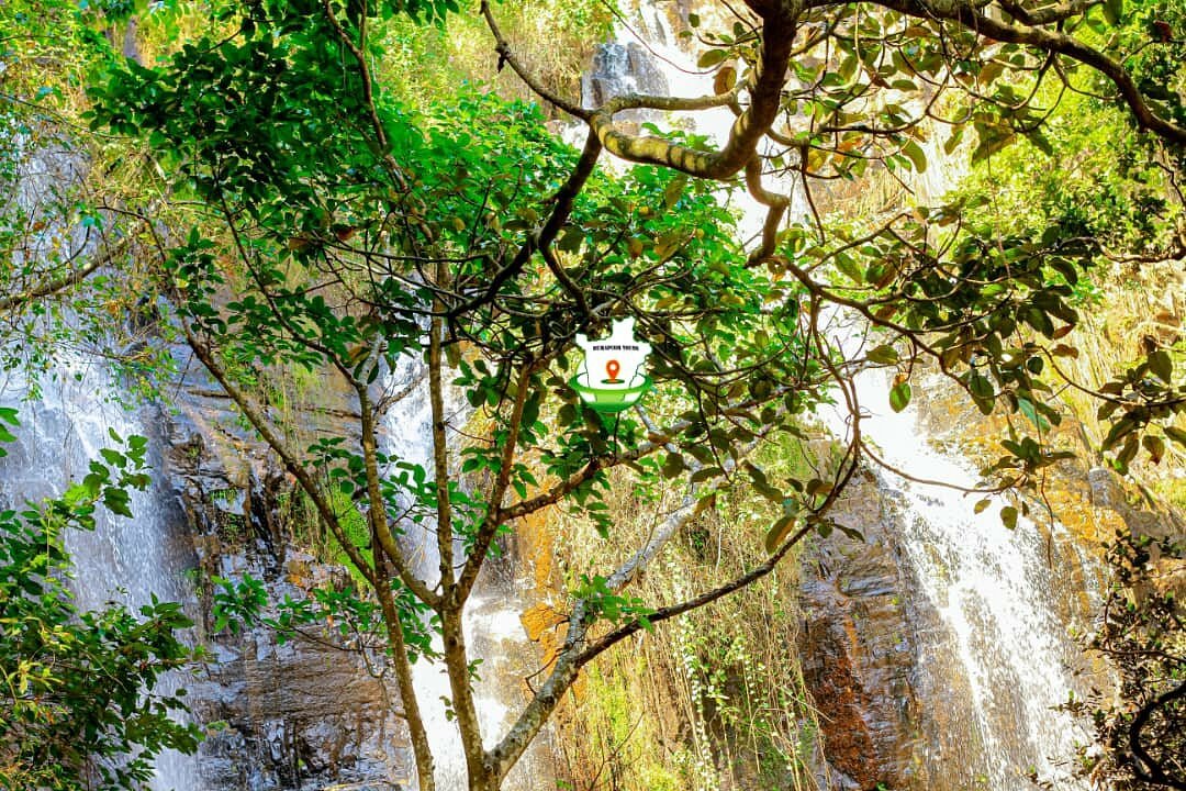 View of multiple cascades at Karera Waterfalls