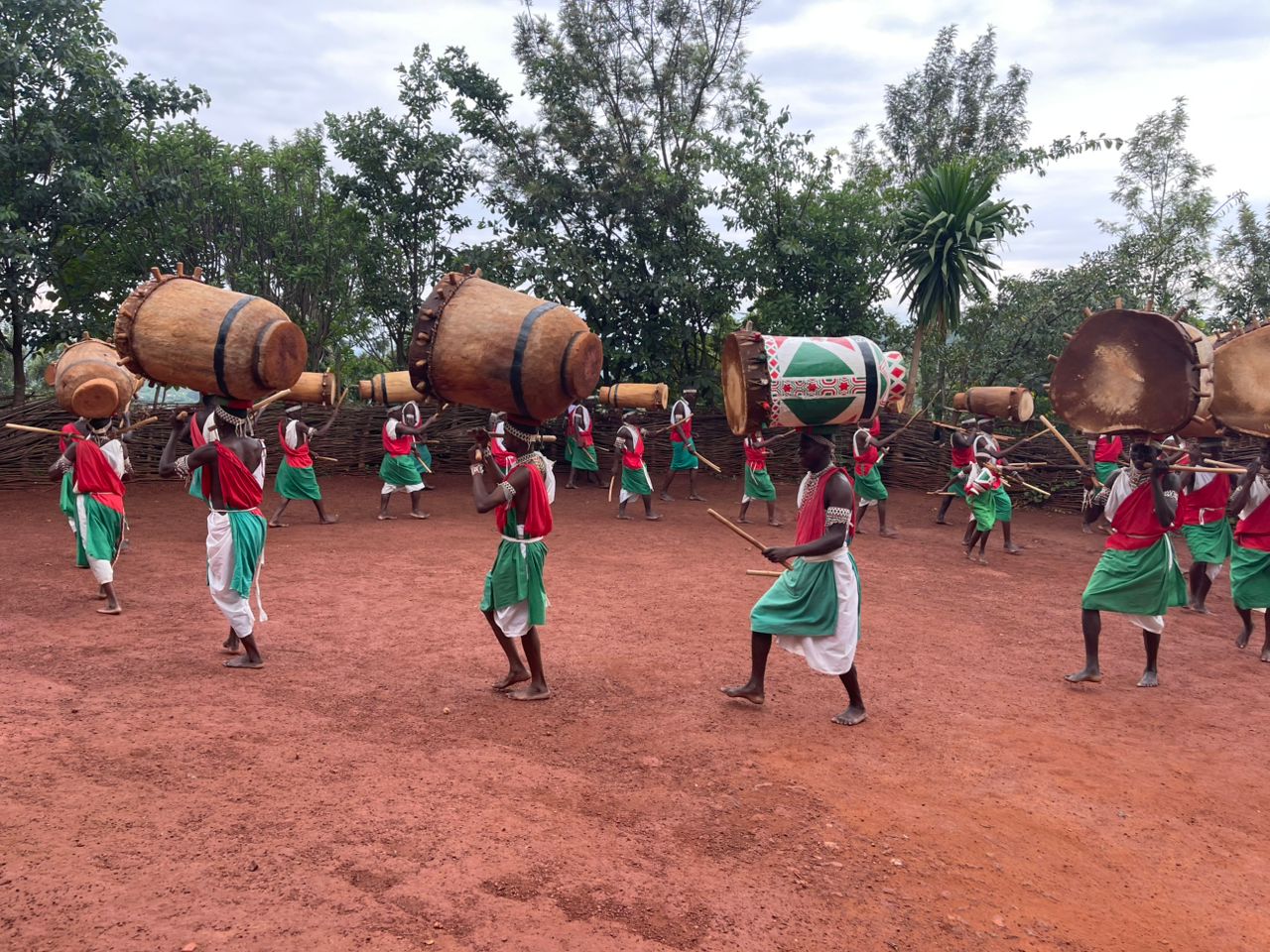 Royal drummers performing at Gishora Drum Sanctuary